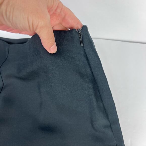 VTG CUTTER & BUCK Silk & Wool Black Flat Front Side Zip Straight Leg Trousers 8 - Picture 4 of 8